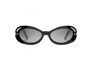 Black CC Logo Oval Sunglasses A71571