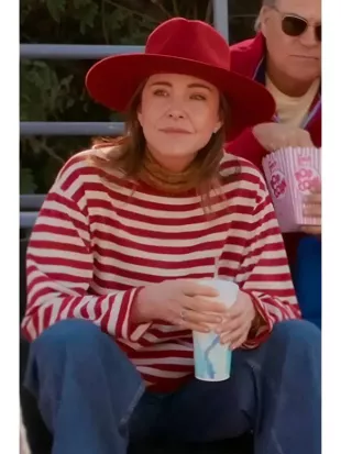 Shrinking S03 Christa Miller Red/White Striped Shirt