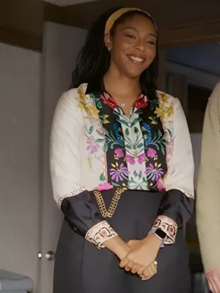 Jessica Williams Shrinking S03 Silk Printed Shirt