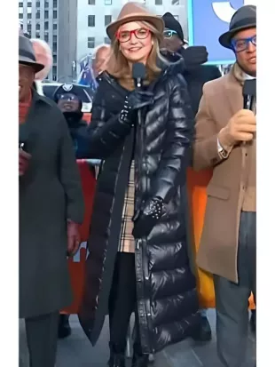 Today 2026 Savannah Guthrie Black Long Down Coat