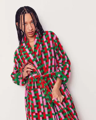 Bathrobe Red Weave