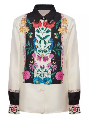 Shrinking S3 Jessica Williams Silk Printed Shirt