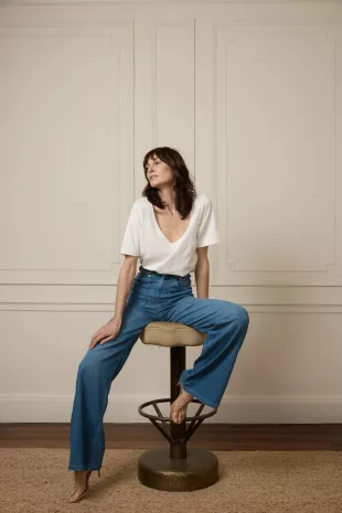 The High Top Full Length Wide Leg Flared Jeans Working Girl