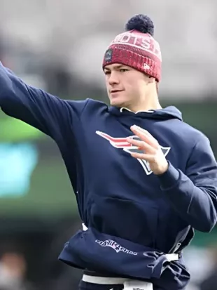 Drake Maye New England Patriots Sideline Hoodie