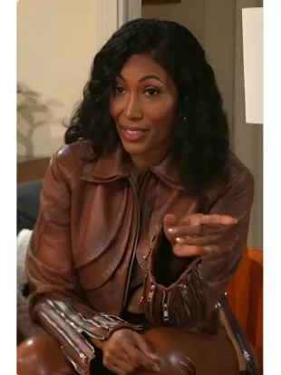 Beyond the Gates 2026 Leslie Thomas Brown Crop Leather Jacket