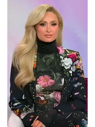 The Today Show 2026 Paris Hilton Floral Butterfly Print Suit