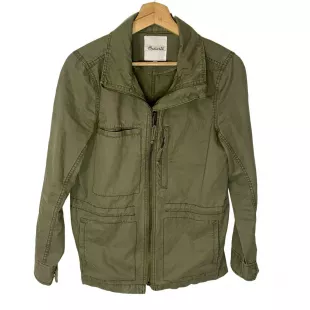 Utility Military Fleet Jacket Army Green Zip Front