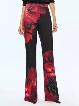 Ronnie Pants in Peony Petals Bright Ruby