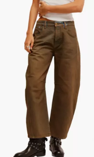 Good Luck Coated High Waist Ankle Barrel Jeans