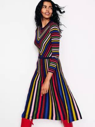 Pink Maria Knitted Midi Dress