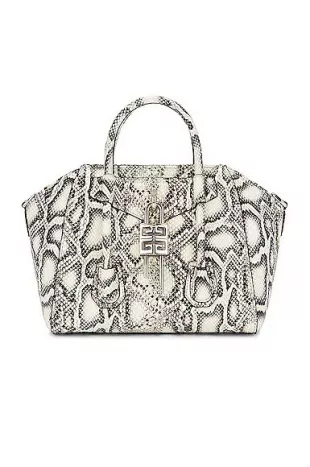Mini Antigona Lock Snake Print Bag