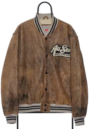 All Stars Brown Leather Varsity Jacket
