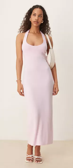 Tie Up Backless Halterneck Midaxi Dress
