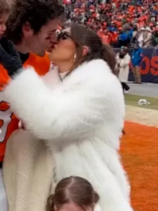 Jarrett Stidham White Fur Coat