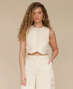 Crewneck Cropped Vest