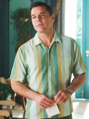 Palm Royale S2 Ricky Martin Multicolor Striped Shirt
