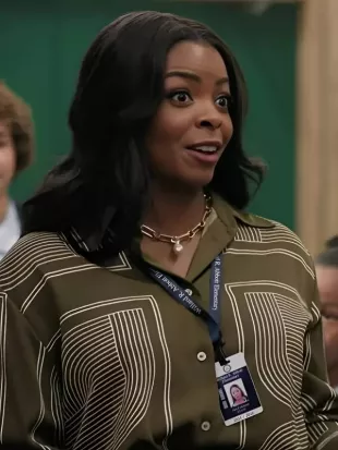 Abbott Elementary S05 Janelle James Brown Twill Shirt