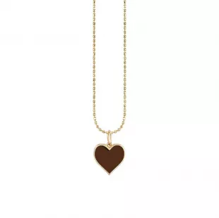 Gold Enamel HEart Necklace