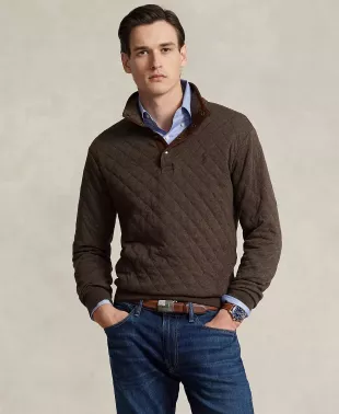 Quilted Double-Knit Pullover