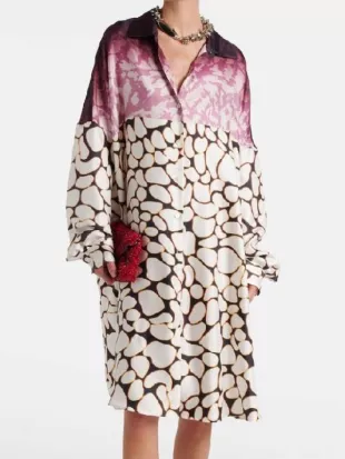 Tamron Hall Show 2026 Tamron Hall Mixed Print Shirtdress