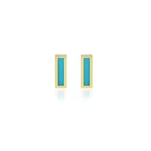 Turquoise Inlay Bar Studs