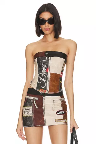 Daytona Faux Leather Corset Top