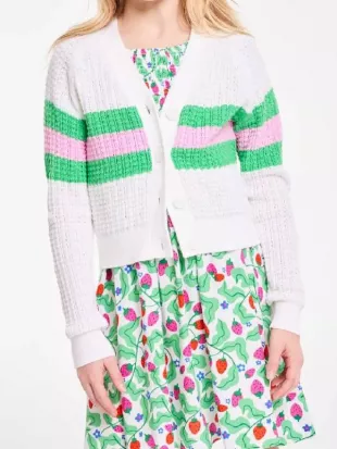 Its Not Like That 2026 Michaela Russell Pink/Green Striped Cardigan