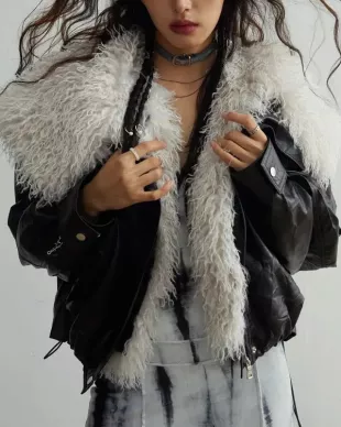 Beyond The Gates 2026 Chelsea Hamilton Leather Fur Collar Jacket