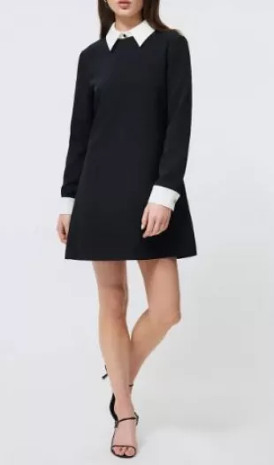 Echo Collared Long Sleeve Shift Dress