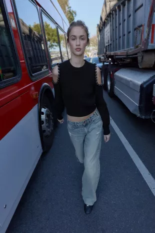 Knit Cut Out Balls Sweater