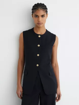 Gabi Button-Through Longline Waistcoat