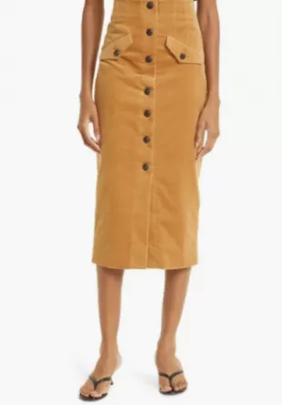 Barrie Corduroy Midi Skirt