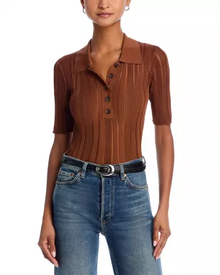 Laddered Rib Short Sleeve Polo