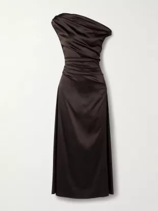 Phare Draped Silk Blend Midi Dress
