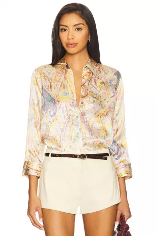 Dani Blouse in Multi Western Paisley