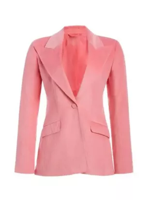 Shrinking S03 Christa Miller Pink Corduroy Blazer