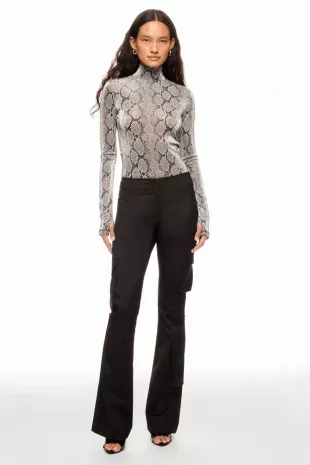 Snakeskin Printed Turtleneck