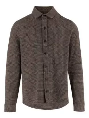 Houndstooth Button-Up Shirt