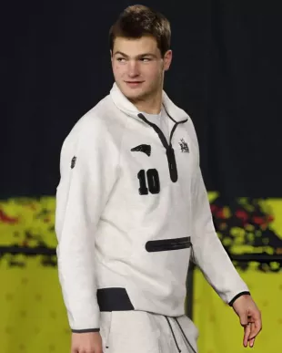 Drake Maye Super Bowl LX Opening Night Half-Zip Sweatshirt