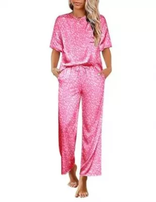 Silk Pajamas Set Print Satin