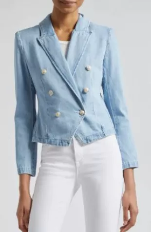 Robbie Double Breasted Denim Blazer