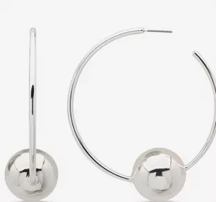 Silver Tone Womens 63.5mm Hoop Earrings