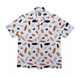 Large Hawaii Shirt Contour Short Sleeve Ivory