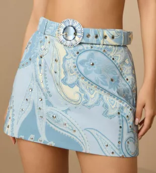 Fiza Buckle Belt Miniskirt