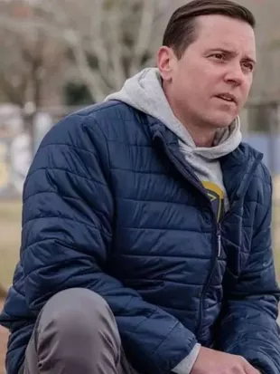 Signing Tony Raymond 2026 Walt McFadden Blue Puffer Jacket