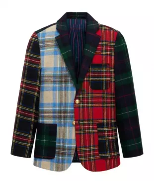 Mixed Plaid Blazer