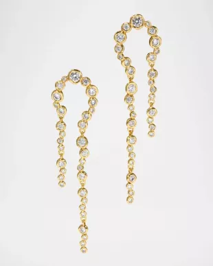 Asterales Gold CZ Arched Post Earrings