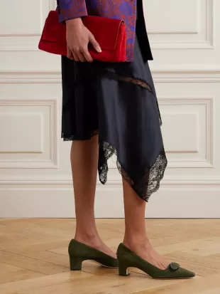 Fenix 50 Buckled Suede Pumps