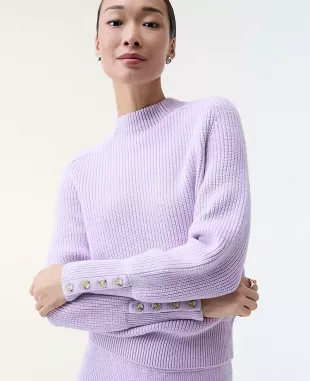 Ribbed Button Sweater in Sunrise Lavender