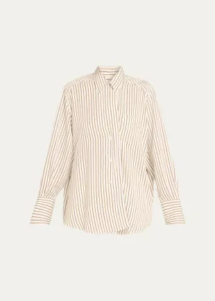 Asymmetric Fluid Stripe Shirt